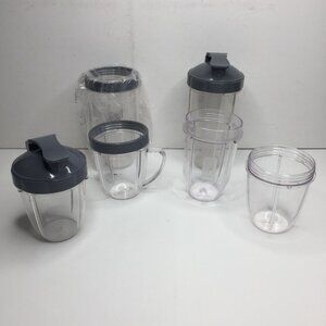 NutriBullet Set 6 Nutri Ninja Replacement Blender Cups Lids  Handle Mixer